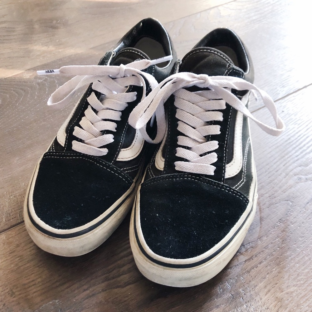 Black old skool canvas Vans